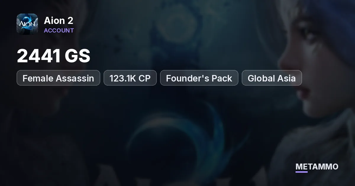 Female Assassin | 2441 GS | 123.1K CP | Founder's Pack | Global Asia - Aion 2 account summary