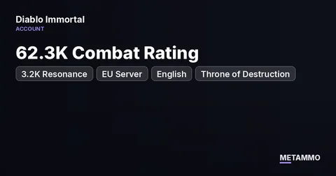 62.3K Combat Rating | 3.2K Resonance | EU Server (English) | Throne of Destruction