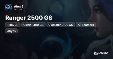 Ranger 2500 GS | 128K CP | Cleric 1400 GS | Gladiator 2100 GS | All Feathers + Abyss | Arkan Set | EU Kromede