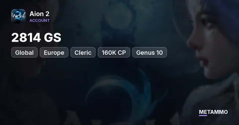 Cleric | 2814 GS | 160K CP | Genus 10 | Archer 2080 GS | Up to 500 Skins | Global EU Lumiel Asmodian