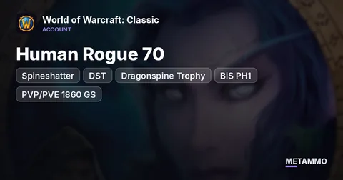 Spineshatter - Human Rogue 70 [DST] [Dragonspine Trophy] [BiS PH1] [PVP/PVE 1860 GS] [280% FLY] [75K HONOR]