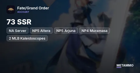 NA Server | 73 SSR | NP5 Altera | NP5 Arjuna | NP4 Muramasa | 2 MLB Kaleidoscopes | 40+ 10/10/10 Servants