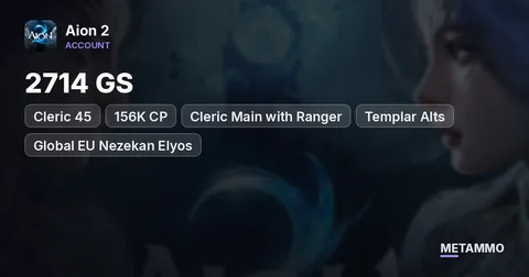 Cleric 45 | 2714 GS | 156K CP | Cleric Main with Ranger + Templar Alts | Global EU Nezekan Elyos