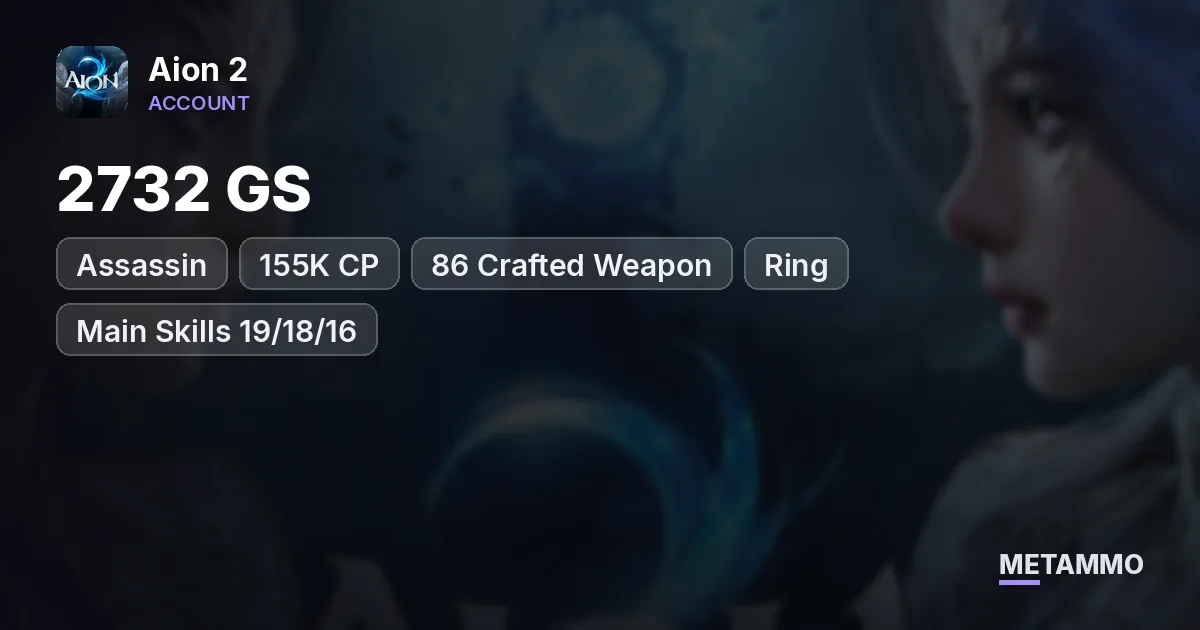 Assassin | 2732 GS | 155K CP | 86 Crafted Weapon + Ring | Main Skills 19/18/16 | Global EU Zikel Asmodian - Aion 2 account summary