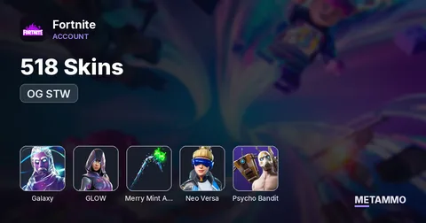 518 Skins | OG STW | Galaxy | Glow | Merry Mint Axe | Psycho Bandit | Neo Versa