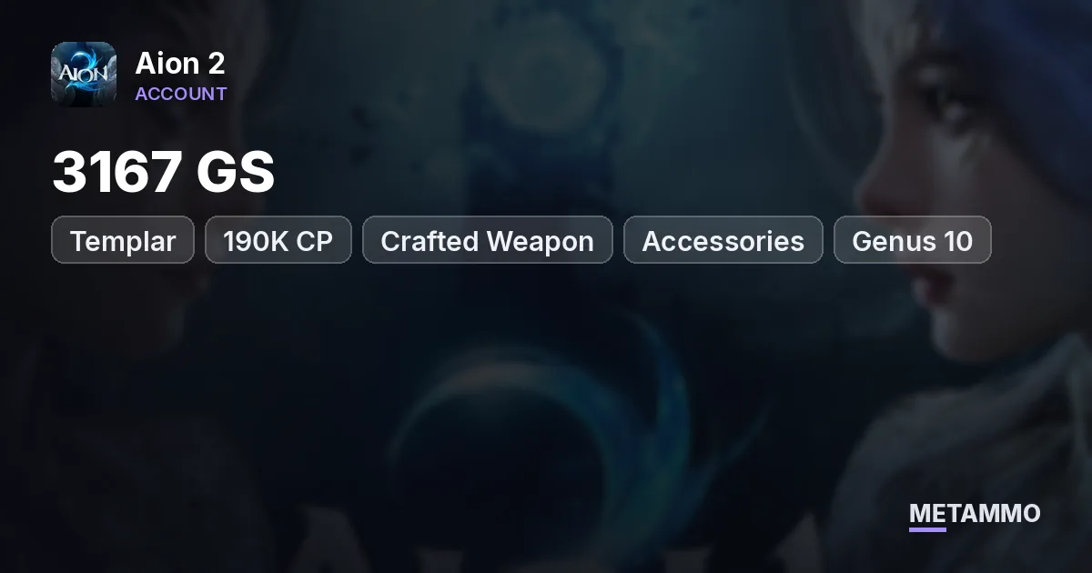 Templar | 3167 GS | 190K CP | Crafted Weapon + Accessories | Genus 10 | Global EU Israphel Asmodian - Aion 2 account summary