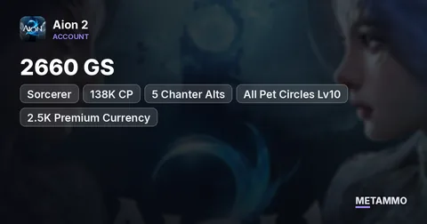 Sorcerer | 2660 GS | 138K CP | 5 Chanter Alts | All Pet Circles Lv10 | 2.5K Premium Currency | EU Zikel