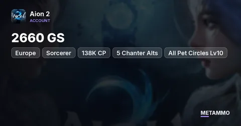Sorcerer | 2660 GS | 138K CP | 5 Chanter Alts | All Pet Circles Lv10 | 2.5K Premium Currency | EU Zikel
