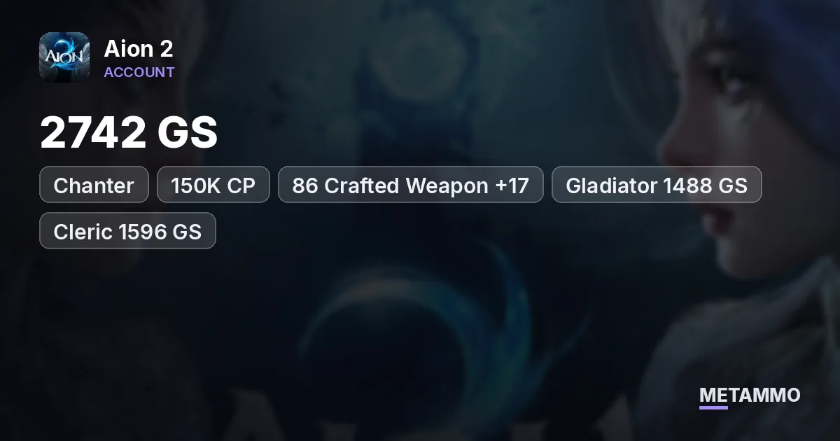Chanter | 2742 GS | 150K CP | 86 Crafted Weapon +17 | Gladiator 1488 GS + Cleric 1596 GS | Global EU Kaisinel Elyos - Aion 2 account summary