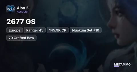 Ranger 45 | 2677 GS | 145.9K CP | Nuakum Set +10 | 70 Crafted Bow | Membership | EU Baba Asmodian