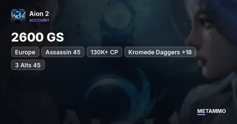 Assassin 45 | 2600 GS | 130K+ CP | Kromede Daggers +18 | 3 Alts 45 | Membership | EU Lumiel Asmodian