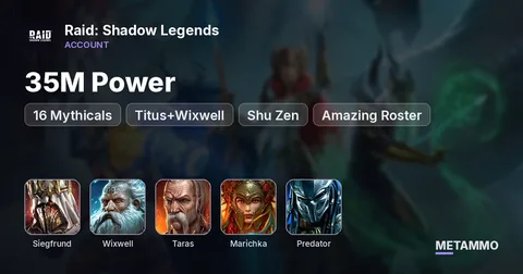 35M Power | 16 Mythicals | Siegfrund, Titus+Wixwell, Taras+Marichka, Shu Zen, Predator | Amazing Roster