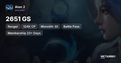 Ranger | 2651 GS | 124K CP | Monolith 30 | Battle Pass | Membership 23+ Days | Global EU Bakarma Elyos