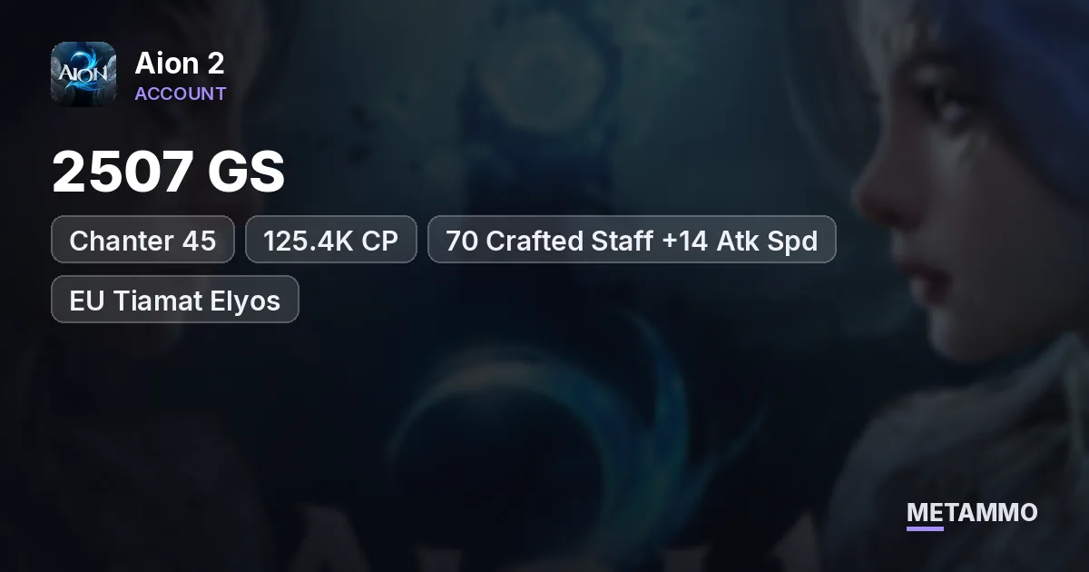 Chanter 45 | 2507 GS | 125.4K CP | 70 Crafted Staff +14 Atk Spd | EU Tiamat Elyos - Aion 2 account summary
