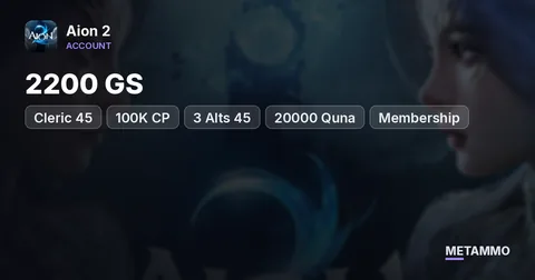 Cleric 45 | 2200 GS | 100K CP | 3 Alts 45 | 20000 Quna | Membership | EU Ereshkigal Asmodian