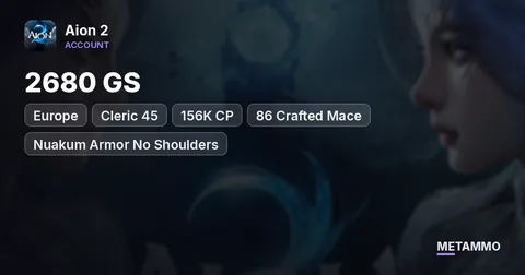 Cleric 45 | 2680 GS | 156K CP | 86 Crafted Mace | Nuakum Armor No Shoulders | EU Siel Elyos