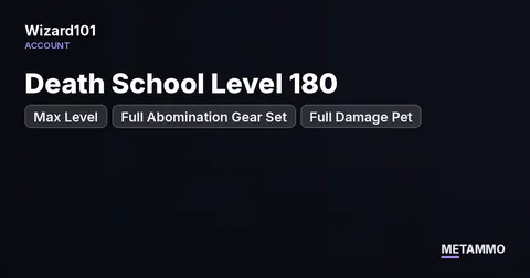 Death School Level 180 | Max Level | Full Abomination Gear Set | Full Damage Pet | PC