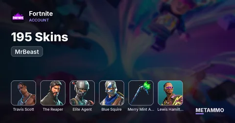 195 Skins | Travis Scott | The Reaper | Elite Agent | Blue Squire | Merry Mint Axe | Lewis Hamilton | MrBeast