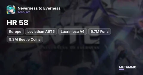 EU HR 58 | Leviathan A6T5 | Rin, BB, Zankou, Lacrimosa A6 | 6.7M Fons | 9.3M Beetle Coins | Top 60 Rich List