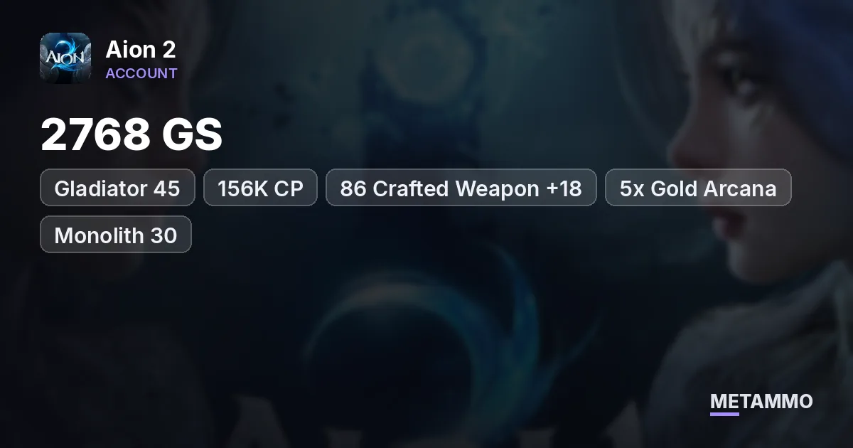 Gladiator 45 | 2768 GS | 156K CP | 86 Crafted Weapon +18 | 5x Gold Arcana | Monolith 30 | EU Beritra Asmodian - Aion 2 account summary