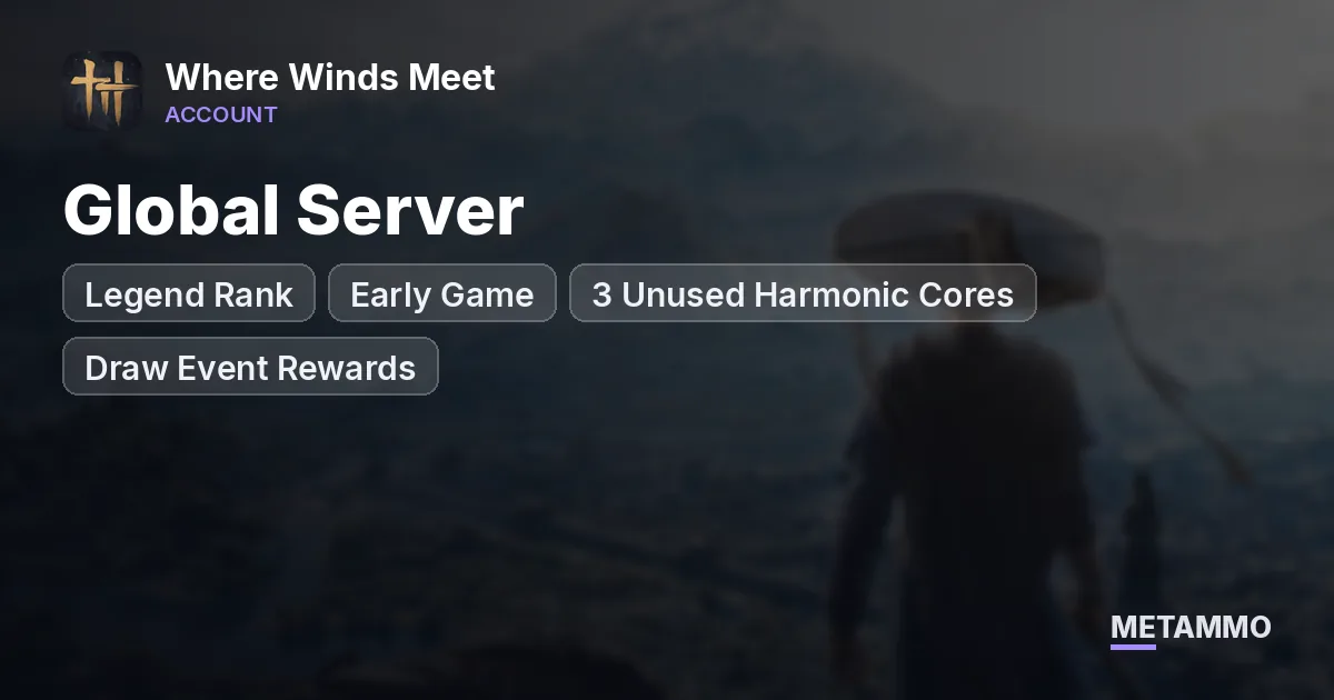 Global Server | Legend Rank | Early Game | 3 Unused Harmonic Cores | Draw Event Rewards - Where Winds Meet account summary