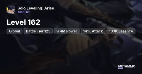 Global Server | Level 162 | Battle Tier 123 | 9.4M Power | 141K Attack | 103K Essence | Myro Max | Legendary Cha Hae-In