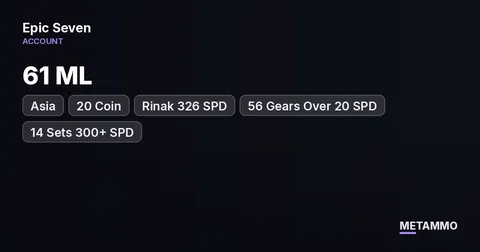 Asia | 61 ML + 20 Coin | Rinak 326 SPD | 56 Gears Over 20 SPD | 14 Sets 300+ SPD