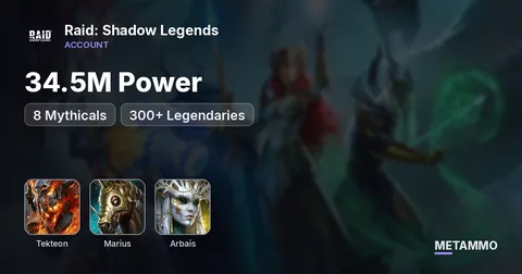 34.5M Power | 8 Mythicals | Tekteon, Marius, Arbais | 300+ Legendaries