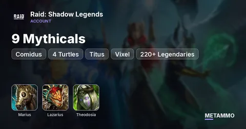 9 Mythicals | Marius | Lazarius | Comidus | Theodosia | 4 Turtles | Titus + Vixel | 220+ Legendaries