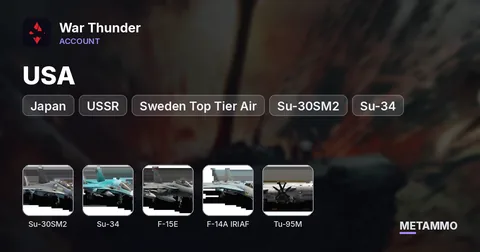 USA + USSR + Japan + Sweden Top Tier Air | Su-30SM2, Su-34, F-15E, F-14A IRIAF, JAS39E | Kfir C.10, Tu-95M