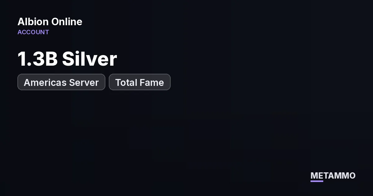 Americas Server | 1.3B Silver | Total Fame: 1.7 Billion | Gathering: Tier 8 in all gath, except Fishing - Albion Online account summary