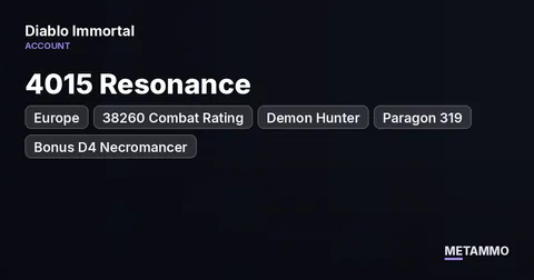 EU | 4015 Resonance | 38260 Combat Rating | Demon Hunter | Paragon 319 | Bonus D4 Necromancer