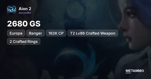 Ranger | 2680 GS | 162K CP | T2 Lv86 Crafted Weapon | 2 Crafted Rings | 3 Alts | EU Triniel