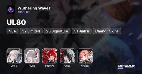 SEA UL80 | 32 Limited | 23 Signature | S1 Jinhsi, Hiyuki, Suoming | Chisa + Changli Skins
