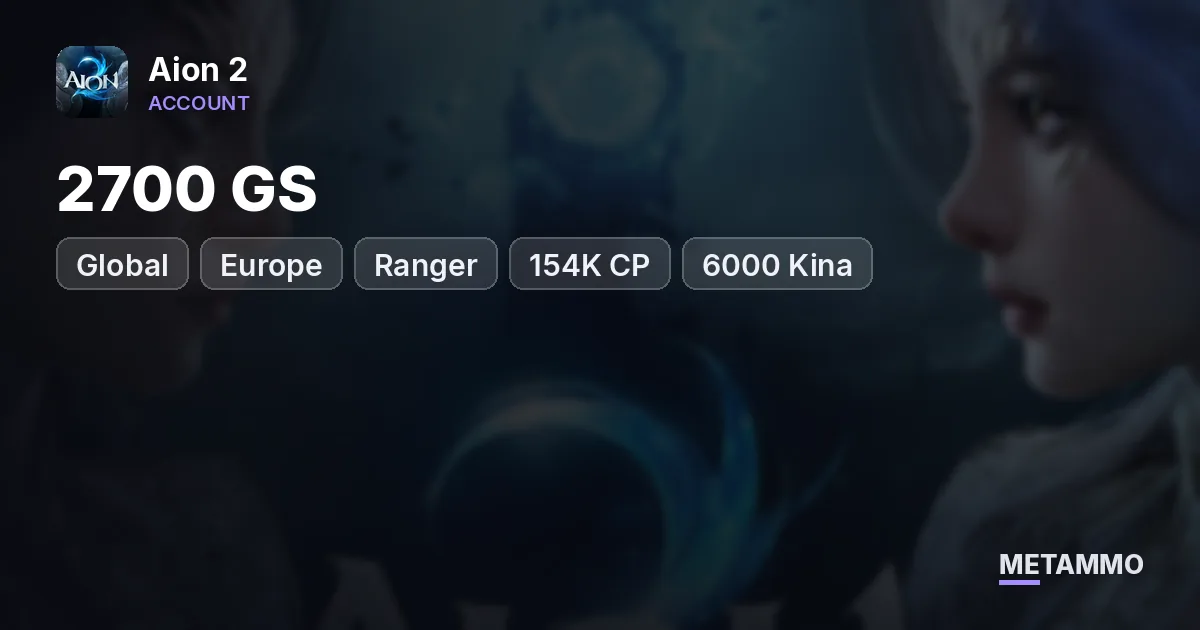 Ranger | 2700 GS | 154K CP | 6000 Kina | Gladiator + Spiritmaster Alts 1494 GS | Global EU Zikel Asmodian - Aion 2 account summary