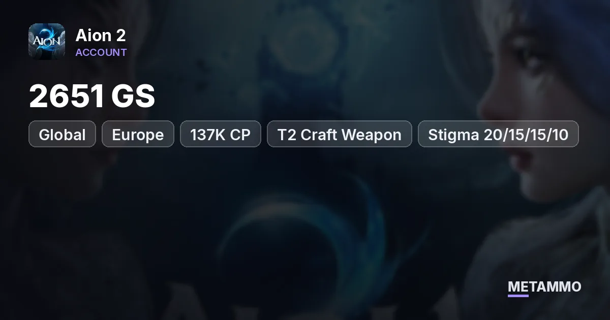 Ranger | 2651 GS | 137K CP | T2 Craft Weapon | Stigma 20/15/15/10 | Membership | Global EU Bakarma Elyos - Aion 2 account summary