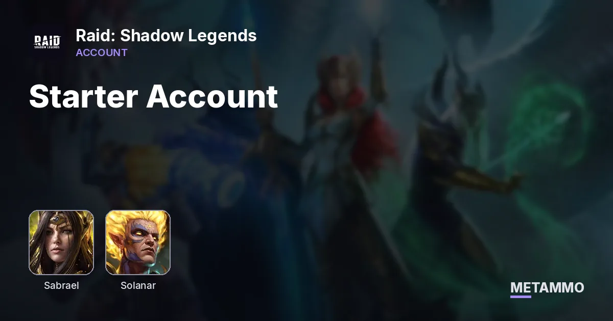 Sabrael, Solanar | Starter Account - Raid: Shadow Legends account summary