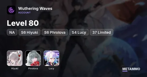 NA Level 80 | S6 Hiyuki | S6 Phrolova | S4 Lucy | 37 Limited | 37 Signatures | All Skins