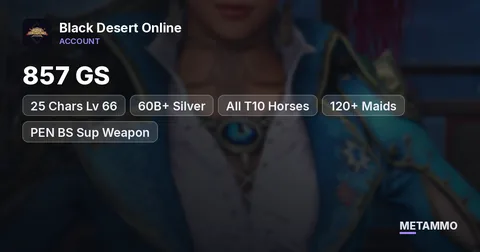 857 GS | 25 Chars Lv 66 | 60B+ Silver | All T10 Horses | 120+ Maids | PEN BS Sup Weapon | DEC Kharazad