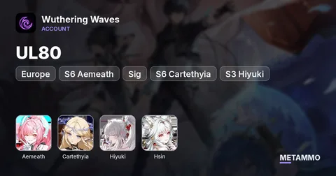 EU UL80 | S6 Aemeath + Sig | S6 Cartethyia + Sig | S3 Hiyuki + Sig | S3 Hsin + Sig | 4K+ Asterite