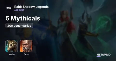 5 Mythicals | Marius, Taras, Gnut, Tora | 200 Legendaries