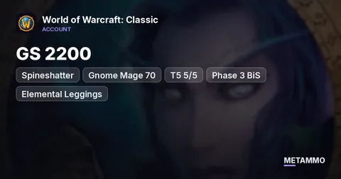 Spineshatter - Gnome Mage 70 ■ GS 2200 ■ T5 5/5 ■ Phase 3 BiS ■ Elemental Leggings