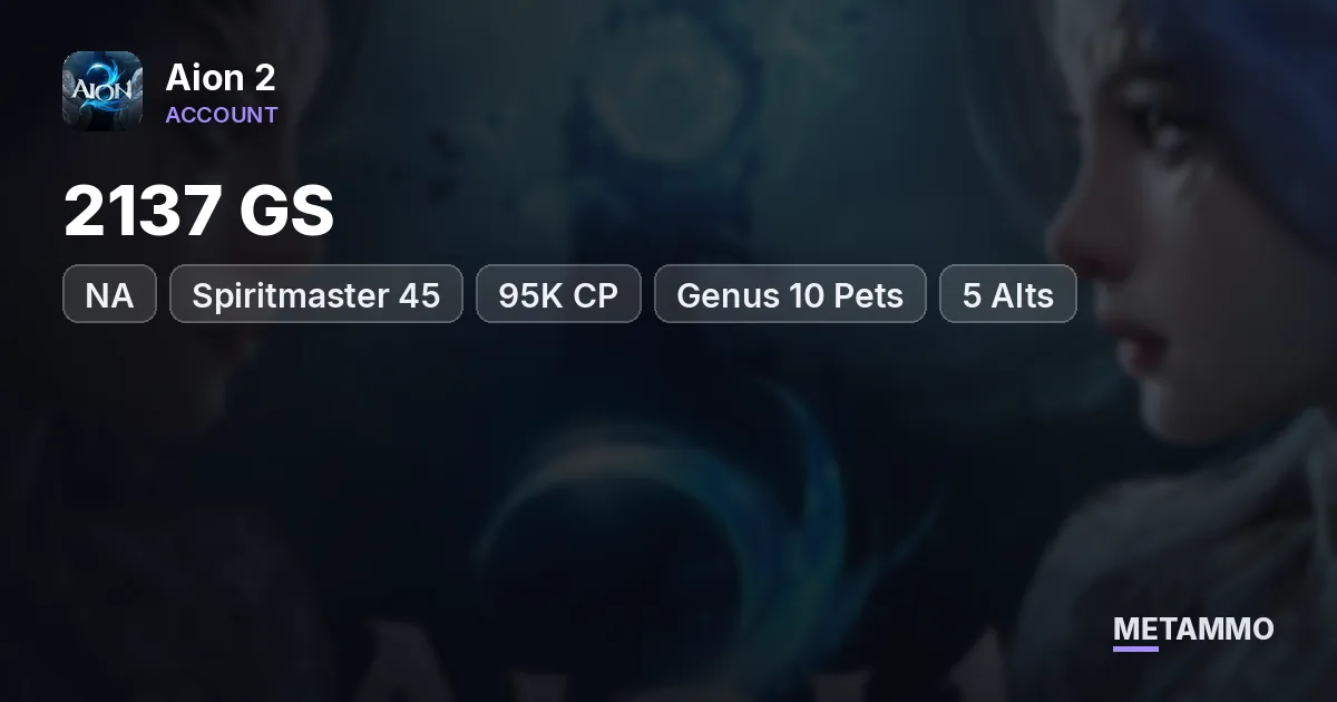 Spiritmaster 45 | 2137 GS | 95K CP | Genus 10 Pets | 5 Alts | Membership | NA East Nezekan Elyos - Aion 2 account summary
