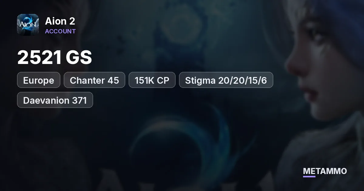 Chanter 45 | 2521 GS | 151K CP | Stigma 20/20/15/6 | Daevanion 371 | 2 Alts 45 | EU Vaizel Elyos - Aion 2 account summary