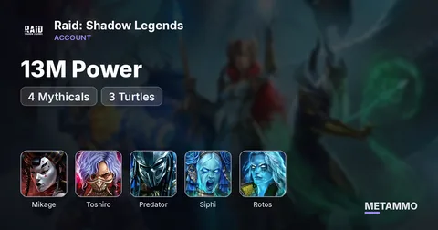 13M Power | 4 Mythicals | Mikage, Toshiro, Predator | Siphi + Rotos | 3 Turtles