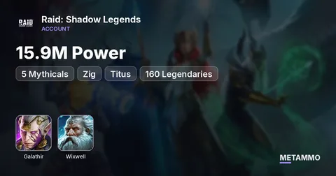 15.9M Power | 5 Mythicals | Galathir, Zig | Titus + Wixwell | 160 Legendaries