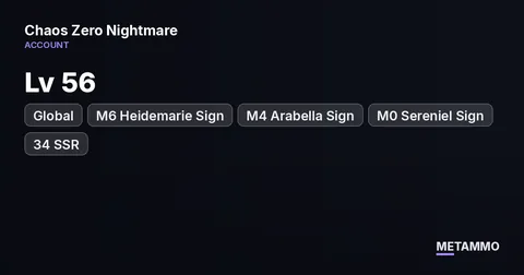 Global | Lv 56 | M6 Heidemarie Sign | M4 Arabella Sign | M0 Sereniel Sign | 34 SSR | 26/39