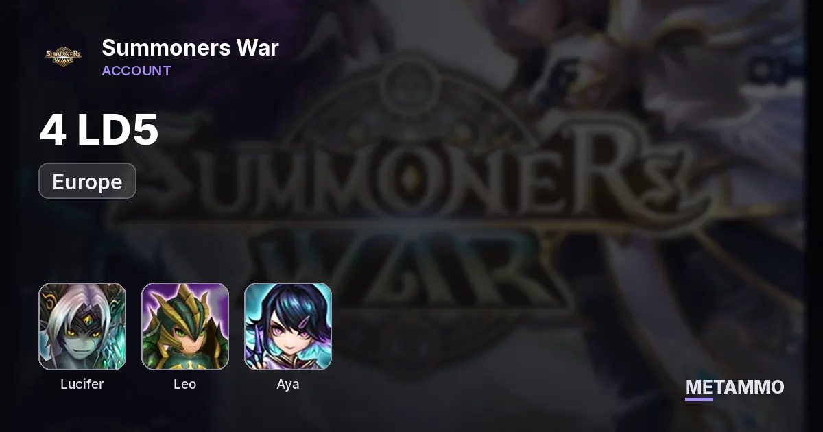 EU | 4 LD5 | Lucifer, Leo, Aya, Cadis - Summoners War account summary
