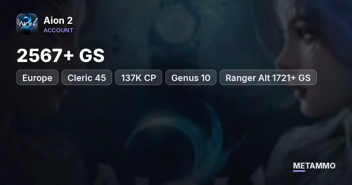 Cleric 45 | 2567+ GS | 137K CP | Genus 10 | Ranger Alt 1721+ GS | EU Kromede Asmodian - Aion 2 account summary