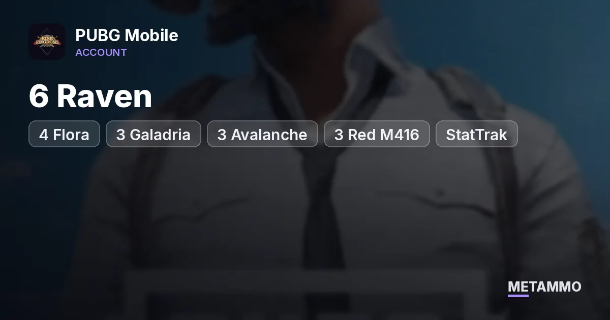 6 Raven | 4 Flora | 3 Galadria | 3 Avalanche | 3 Red M416 + StatTrak | 76 Collections | 100+ Mythic - PUBG Mobile account summary